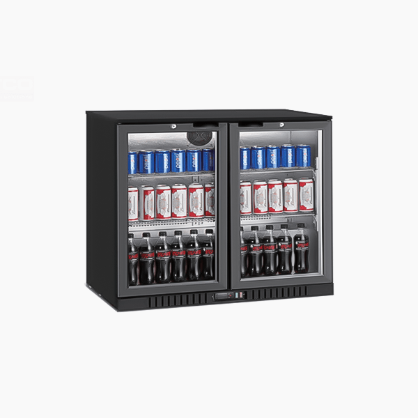 BLACK BOTTLE COOLER 2 SLIDING DOOR